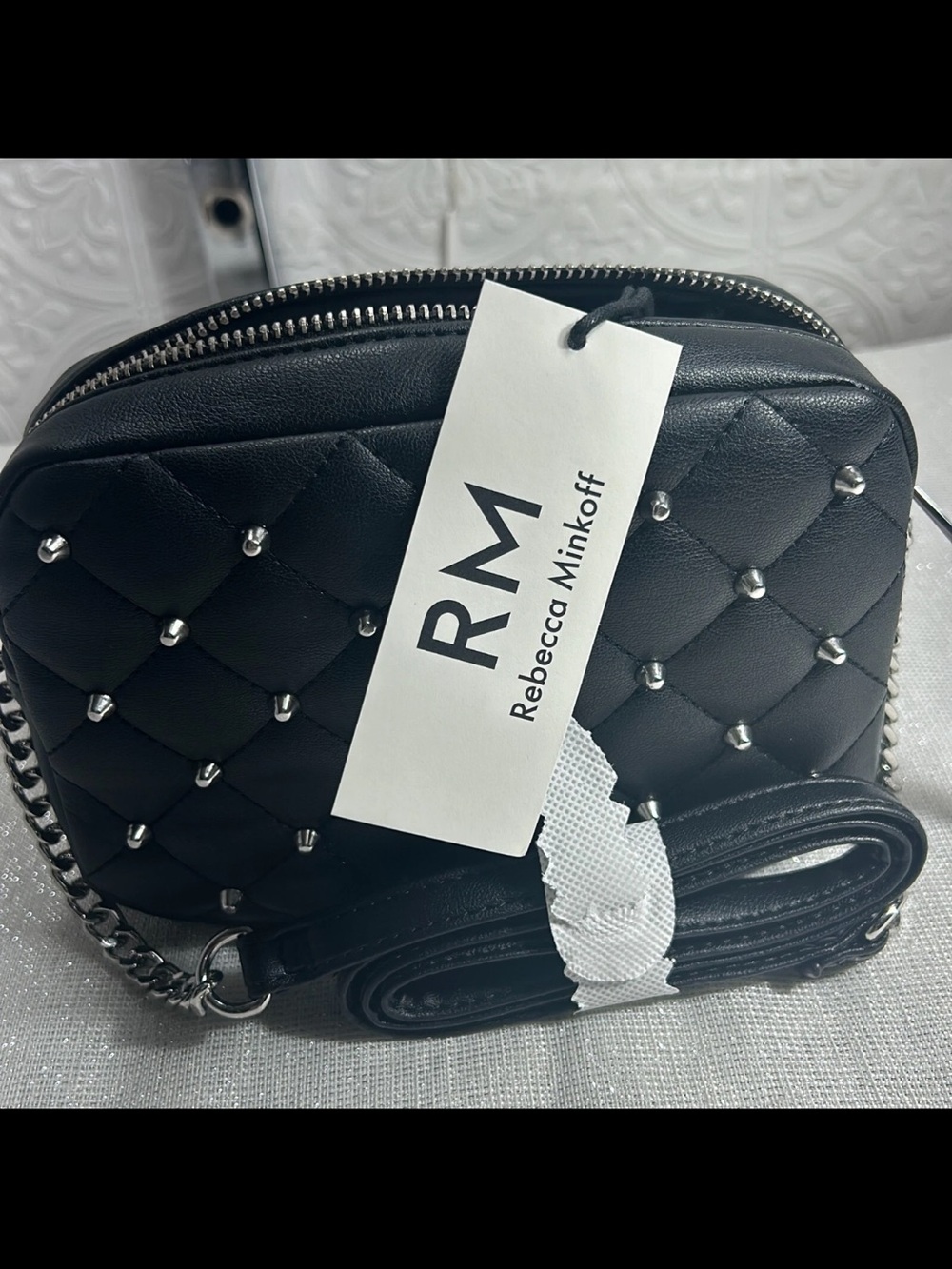 Rebecca Minkoff NWT Black Quilted Studded Crossbody